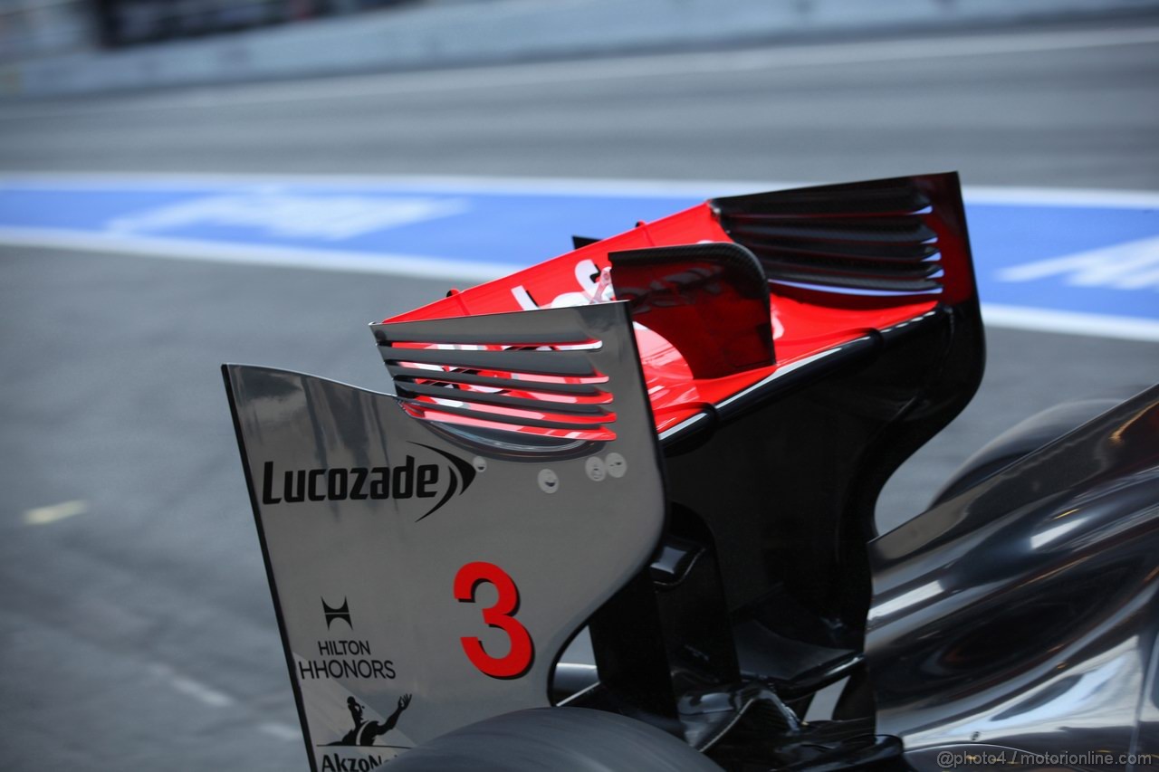 Barcelona Test Marzo 2012, 01.03.2012
Jenson Button (GBR), McLaren Mercedes rear wing 