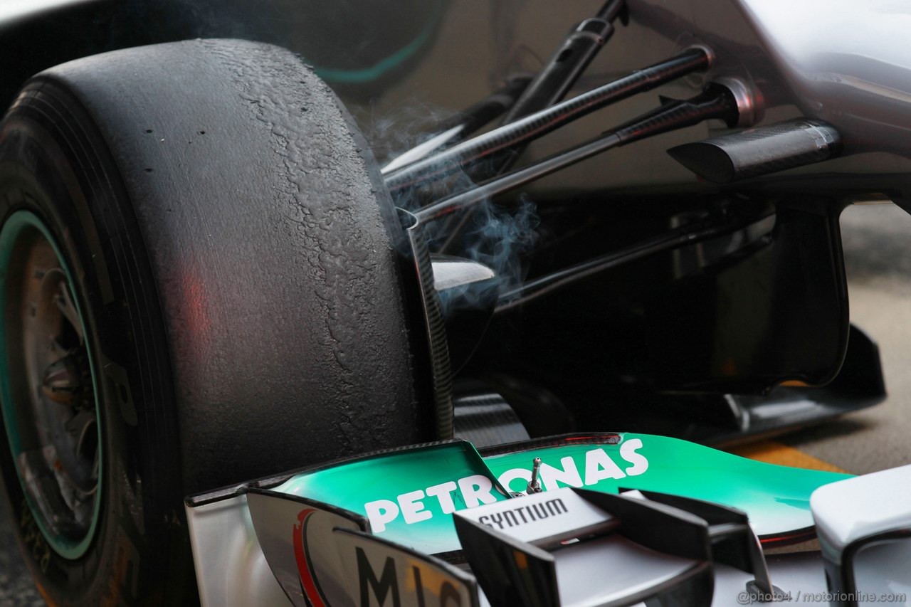 Barcelona Test Marzo 2012, 01.03.2012
Nico Rosberg (GER), Mercedes AMG Petronas smoking brakes 