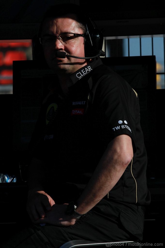 Barcelona Test Marzo 2012, 01.03.2012 
Eric Boullier (FRA), Team Principal, Lotus Renault GP 