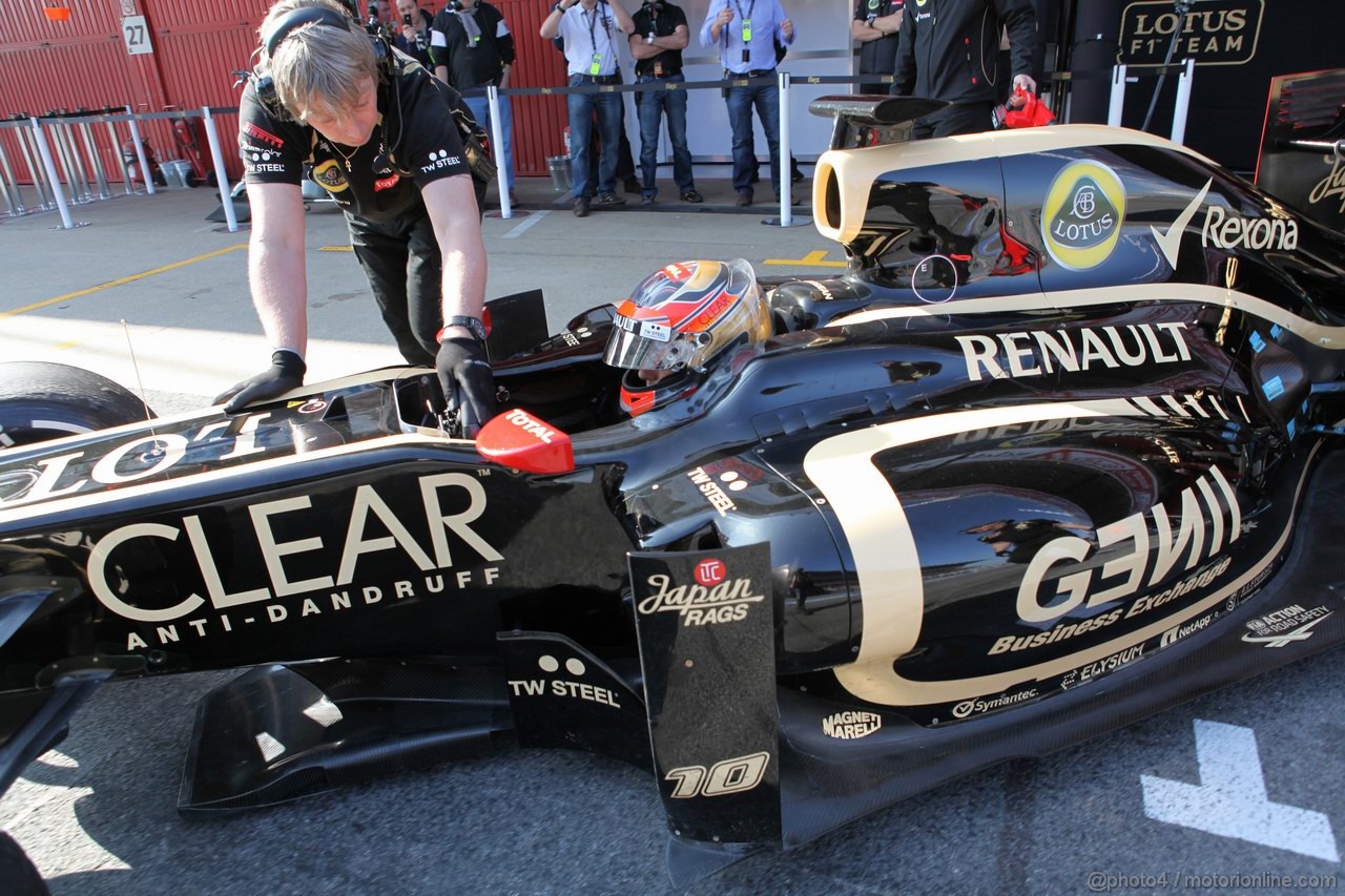Barcelona Test Marzo 2012, 01.03.2012 
Romain Grosjean (FRA), Lotus Renault F1 Team 