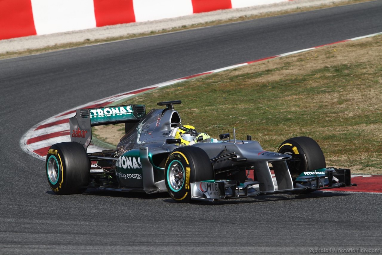 Barcelona Test Marzo 2012, 01.04.2012 Nico Rosberg (GER), Mercedes GP Petronas F1 Team, MGP W02 