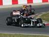 Barcelona Test Marzo 2012, 01.04.2012 Pastor Maldonado (VEN), Williams-Renault FW34 e Mark Webber (AUS), Red Bull Racing, RB8 