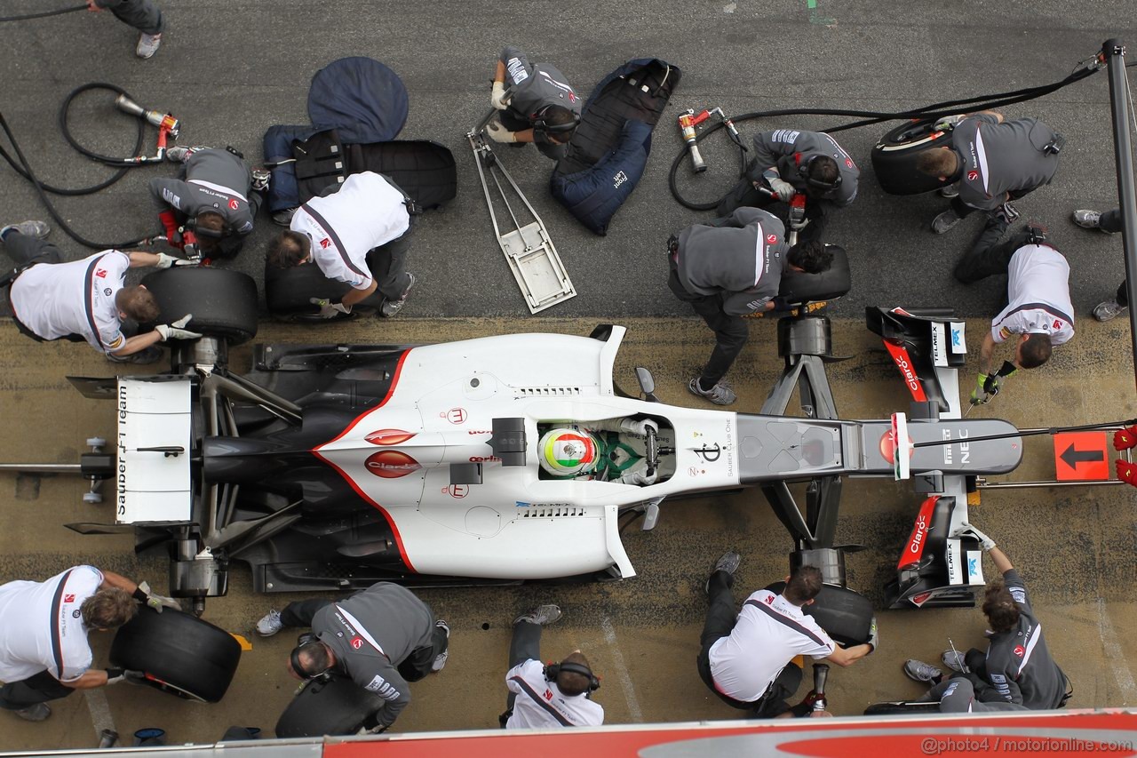 Barcelona Test Marzo 2012, 03.03.2012
Sergio Perez (MEX), Sauber F1 Team pit stop