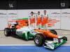 ForceIndia VJM05, Jules Bianchi (FRA) with Nico Hulkenberg (GER) e Paul di Resta (GBR) -  Sahara Force India Formula One Team - VJM05 Launch - Silverstone, UK, 03.02.2012 -  Sahara Force India Formula One Team Copyright Free Image