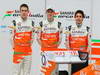 ForceIndia VJM05, Paul di Resta (GBR), Nico Hulkenberg (GER), e Jules Bianchi (FRA)  -  Sahara Force India Formula One Team - VJM05 Launch - Silverstone, UK, 03.02.2012 -  Sahara Force India Formula One Team Copyright Free Image