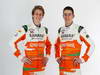 ForceIndia VJM05, (L to R): Nico Hulkenberg (GER) e Paul di Resta (GBR) - Sahara Force India Formula One Team - Driver Studio Photoshoot - Silverstone, UK, 02.02.2012 -  Sahara Force India Formula One Team Copyright Free Image