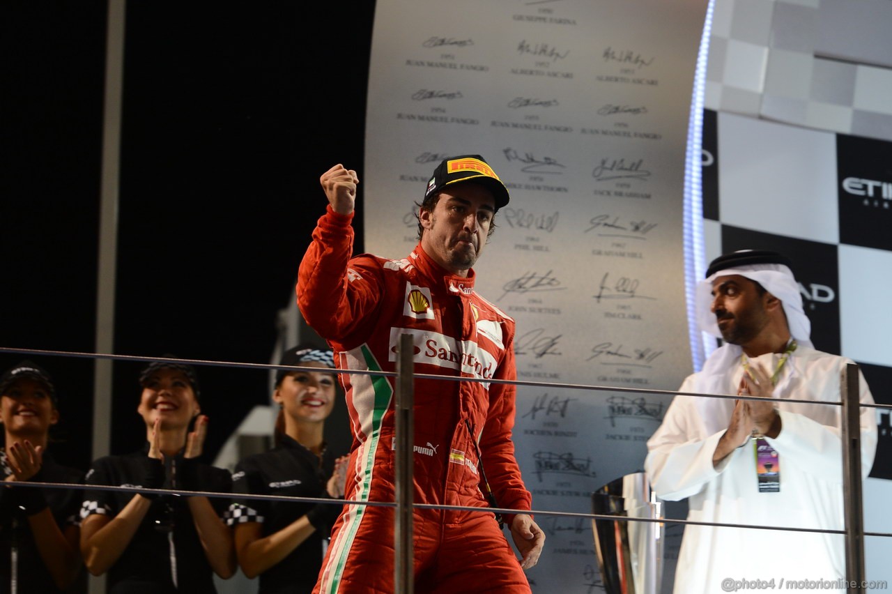 GP ABU DHABI, Podium: Fernando Alonso (ESP) Ferrari F2012 (2nd positon)