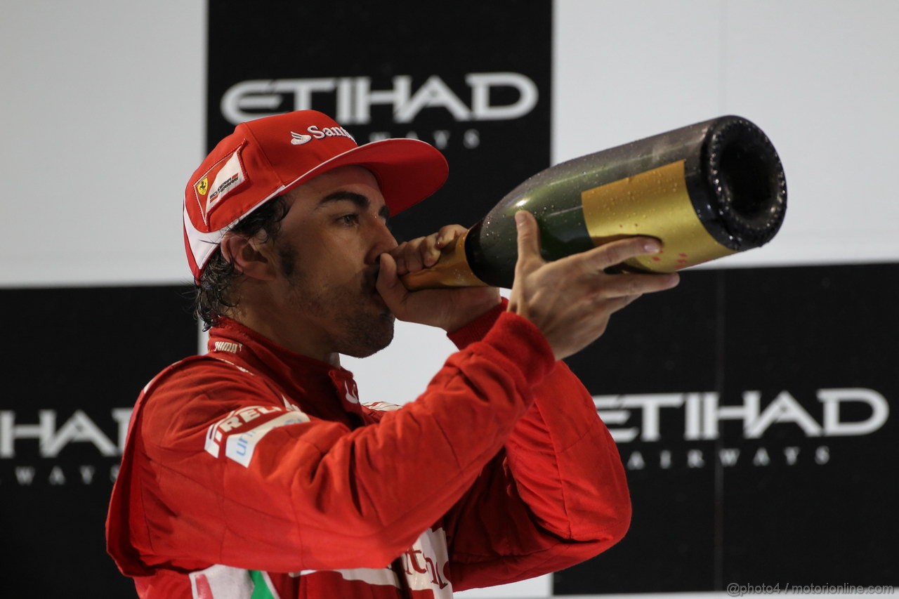 GP ABU DHABI, Podium: Fernando Alonso (ESP) Ferrari F2012 (secondo)