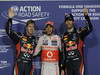 GP ABU DHABI, Qualifiche: Lewis Hamilton (GBR) McLaren Mercedes MP4-27 (pole position), Mark Webber (AUS) Red Bull Racing RB8 (secondo) e Sebastian Vettel (GER) Red Bull Racing RB8 (terzo)