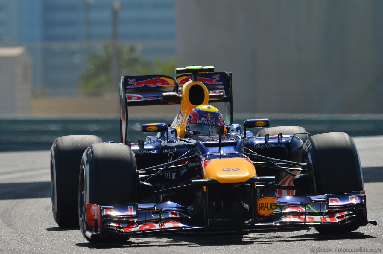 GP ABU DHABI, Prove Libere 1: Mark Webber (AUS) Red Bull Racing RB8