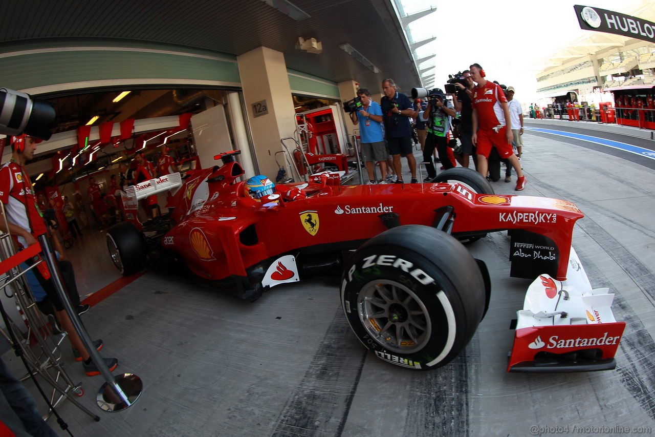 GP ABU DHABI, Prove Libere 1: Fernando Alonso (ESP) Ferrari F2012