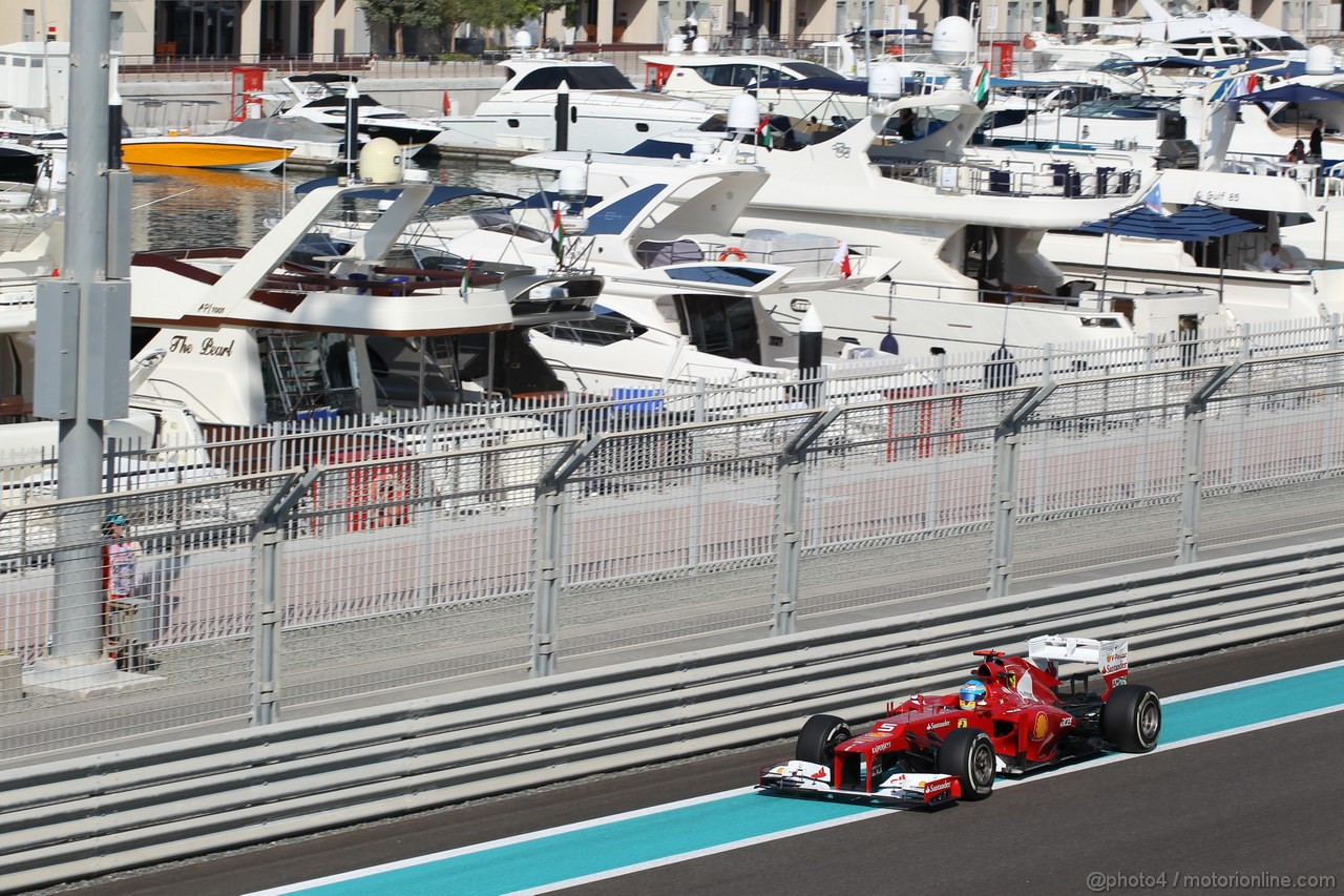 GP ABU DHABI, Prove Libere 1: Fernando Alonso (ESP) Ferrari F2012