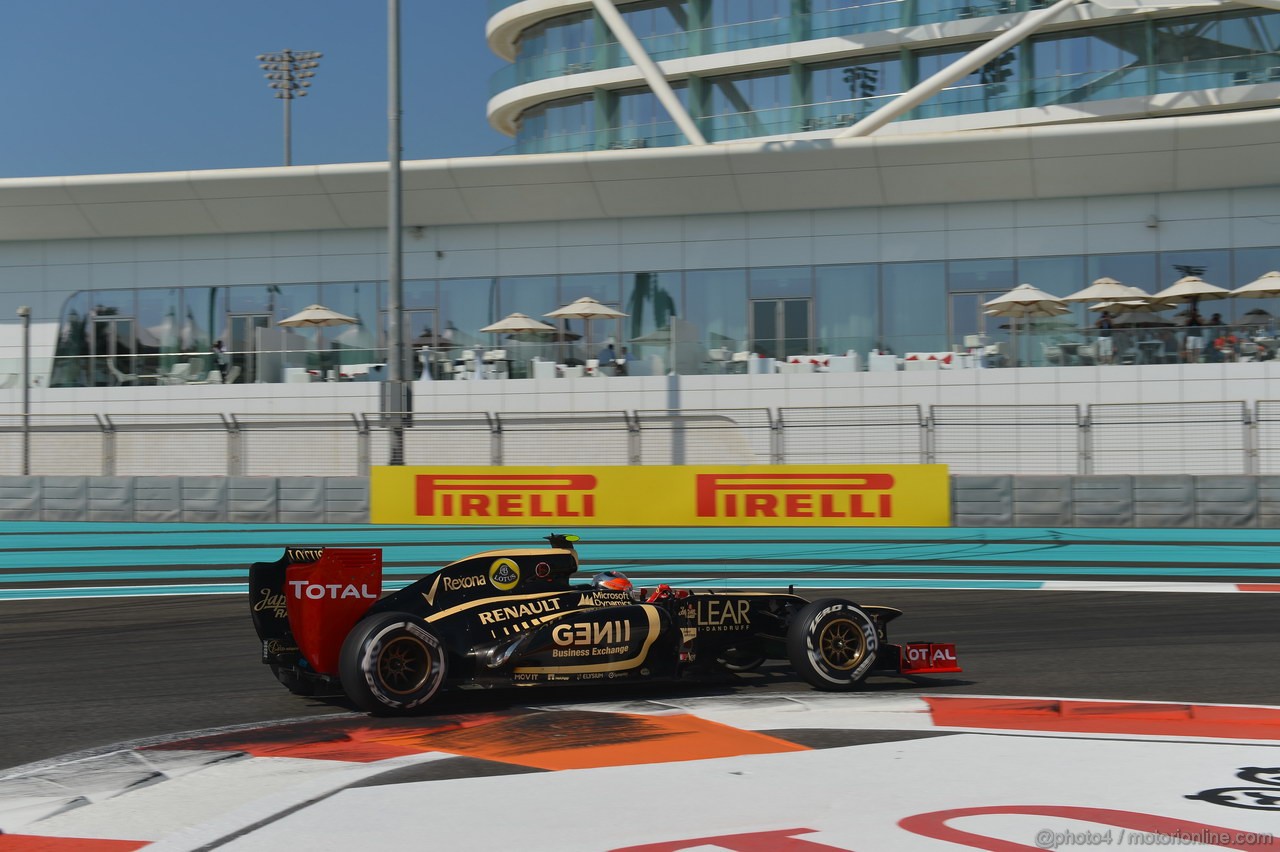 GP ABU DHABI, Prove Libere 1: Romain Grosjean (FRA) Lotus F1 Team E20