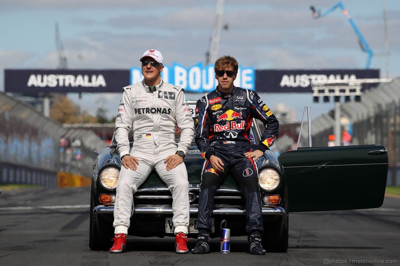 GP AUSTRALIA, Michael Schumacher (GER), Mercedes GP e Sebastian Vettel (GER), Red Bull Racing 
