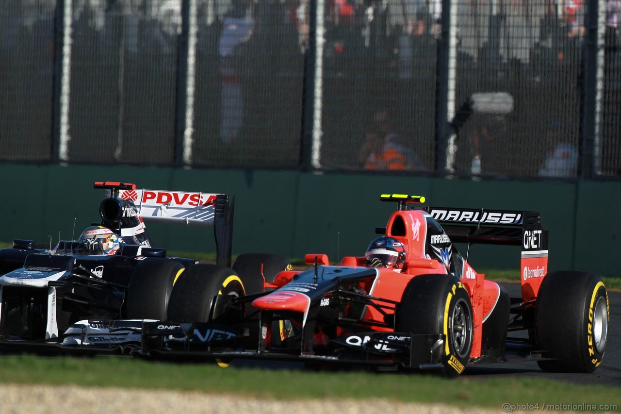 GP AUSTRALIA, Pastor Maldonado (VEN), Williams F1 Team e Charles Pic (FRA), Marussia F1 Team 