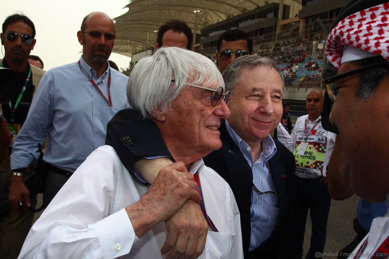 GP BAHRAIN, 22.04.2012- Gara, Bernie Ecclestone (GBR), President e CEO of Formula One Management  e Jean Todt (FRA), President FIA