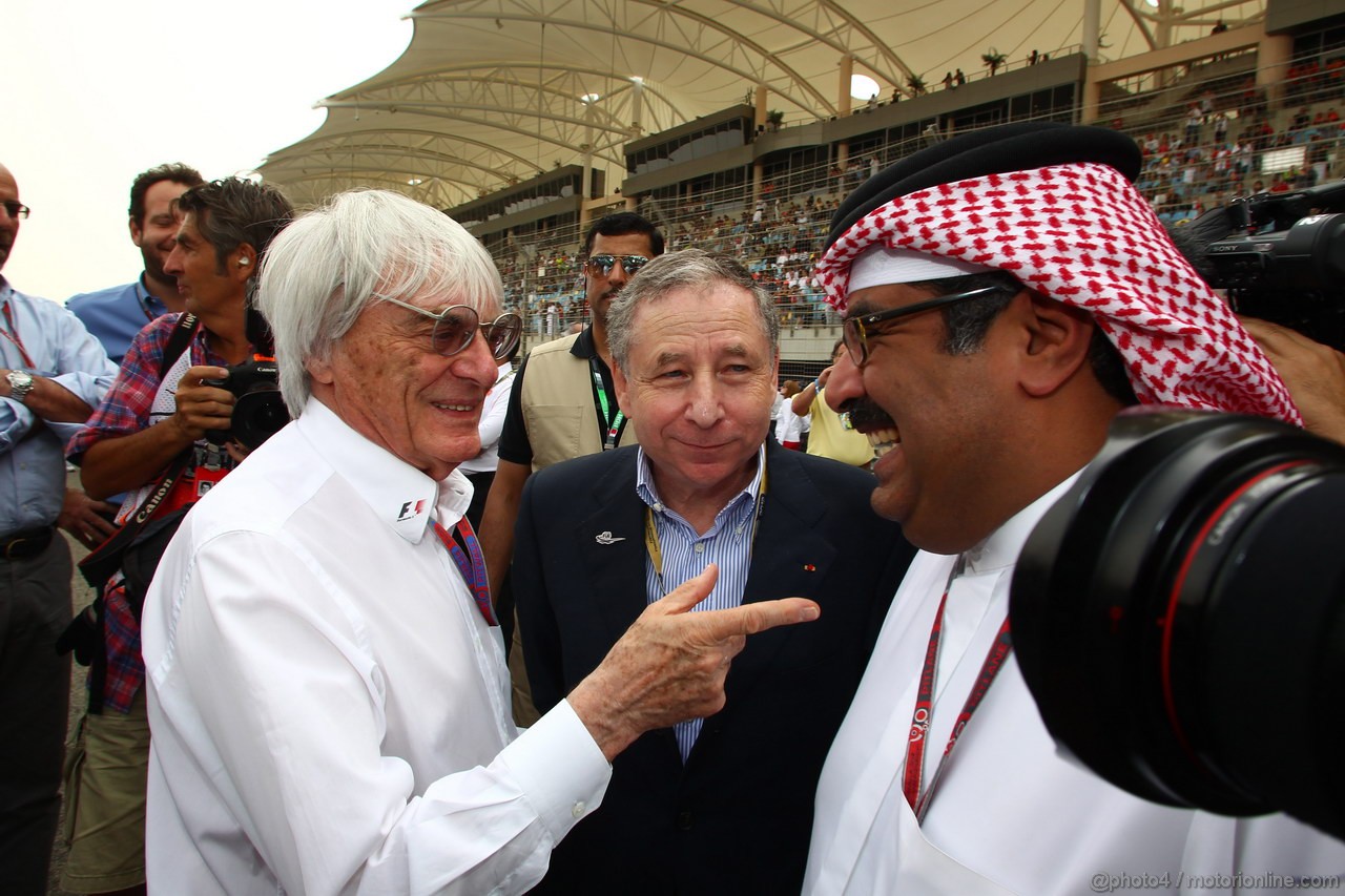 GP BAHRAIN, 22.04.2012- Gara, Bernie Ecclestone (GBR), President e CEO of Formula One Management  e Jean Todt (FRA), President FIA