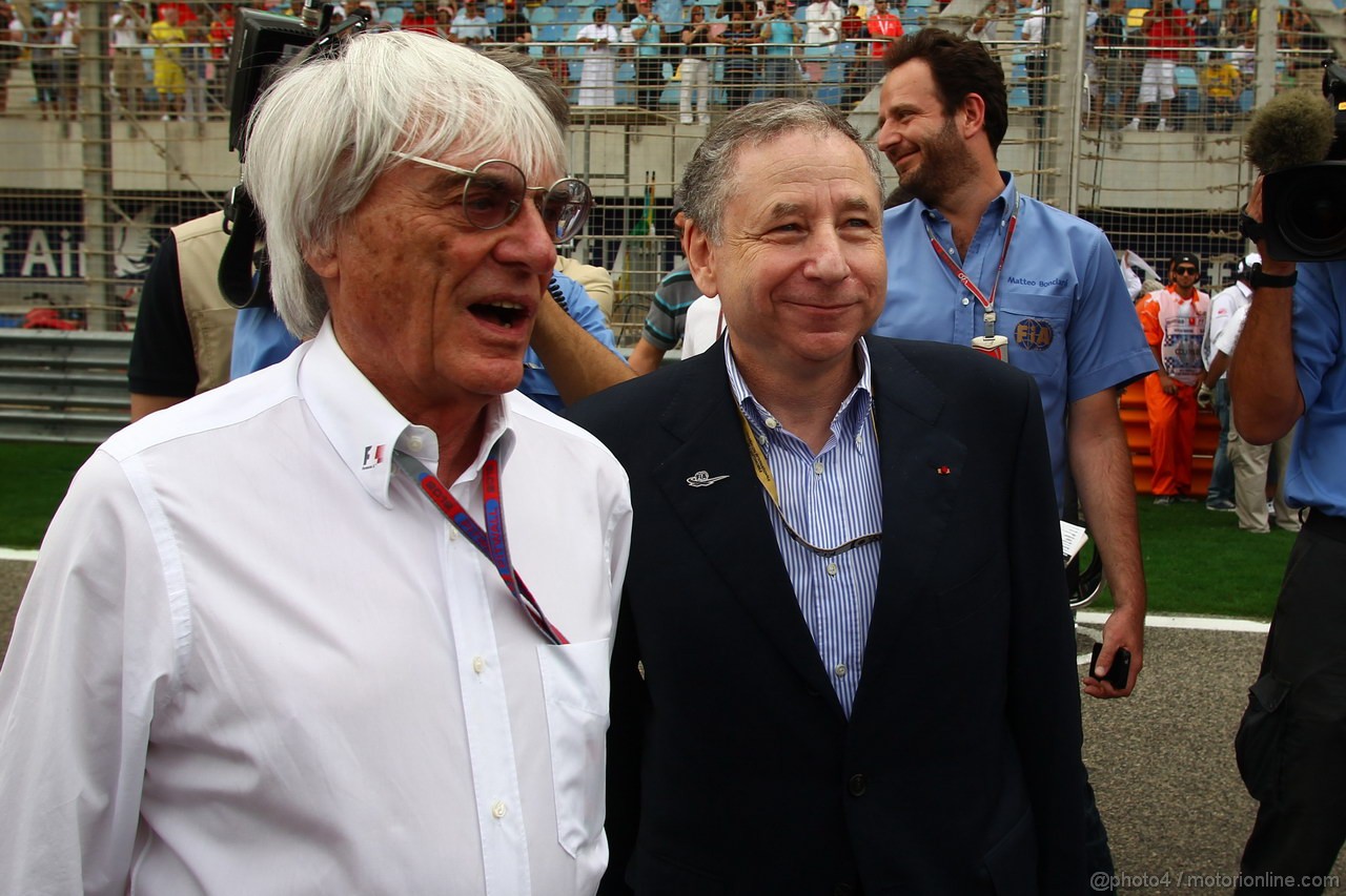 GP BAHRAIN, 22.04.2012- Gara, Bernie Ecclestone (GBR), President e CEO of Formula One Management  e Jean Todt (FRA), President FIA