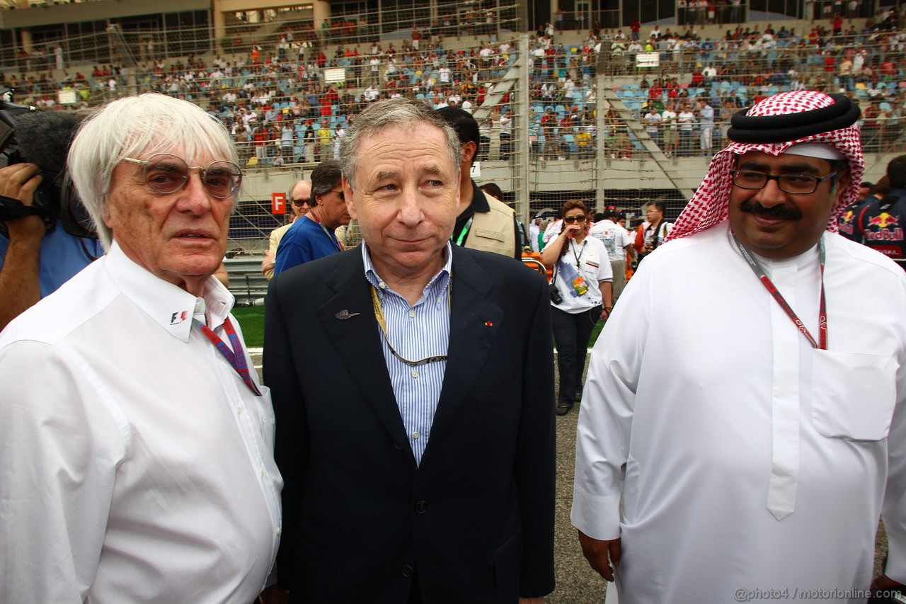 GP BAHRAIN, 22.04.2012- Gara, Bernie Ecclestone (GBR), President e CEO of Formula One Management  e Jean Todt (FRA), President FIA