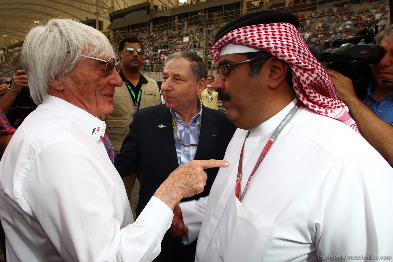GP BAHRAIN, 22.04.2012- Gara, Bernie Ecclestone (GBR), President e CEO of Formula One Management  e Jean Todt (FRA), President FIA 