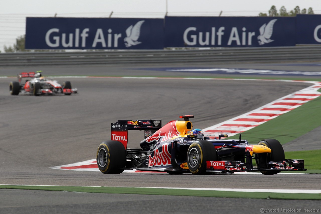 GP BAHRAIN, 22.04.2012- Gara, Sebastian Vettel (GER) Red Bull Racing RB8 