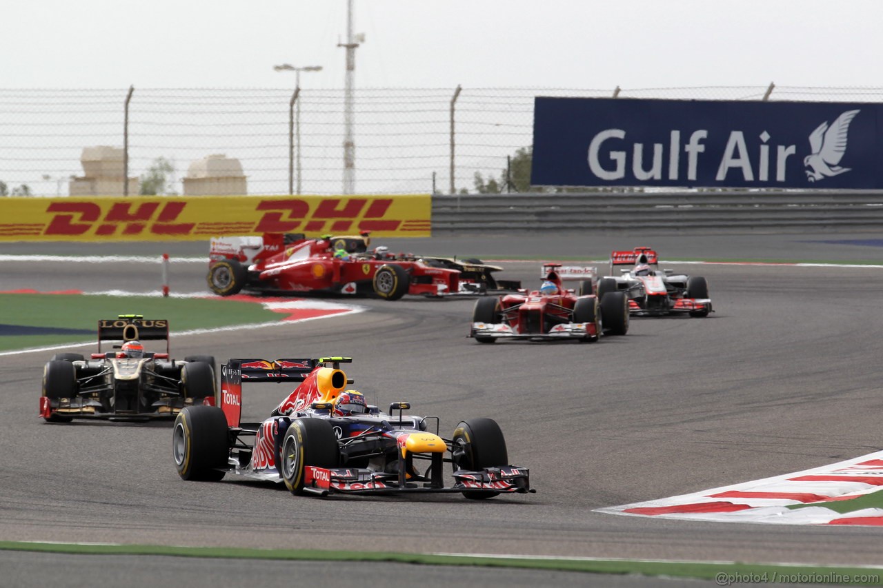 GP BAHRAIN, 22.04.2012- Gara, Mark Webber (AUS) Red Bull Racing RB8 