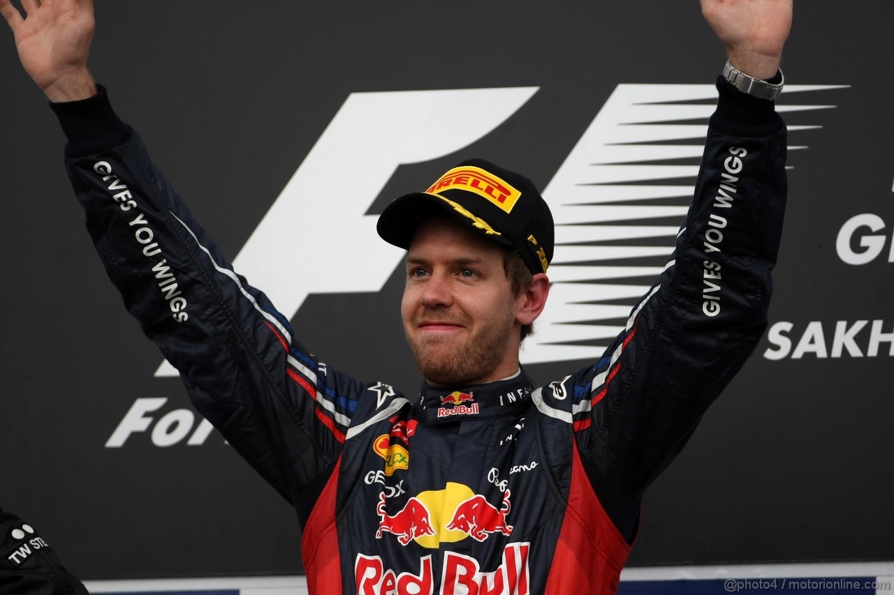 GP BAHRAIN, 22.04.2012- Gara, Sebastian Vettel (GER) Red Bull Racing RB8 vincitore 