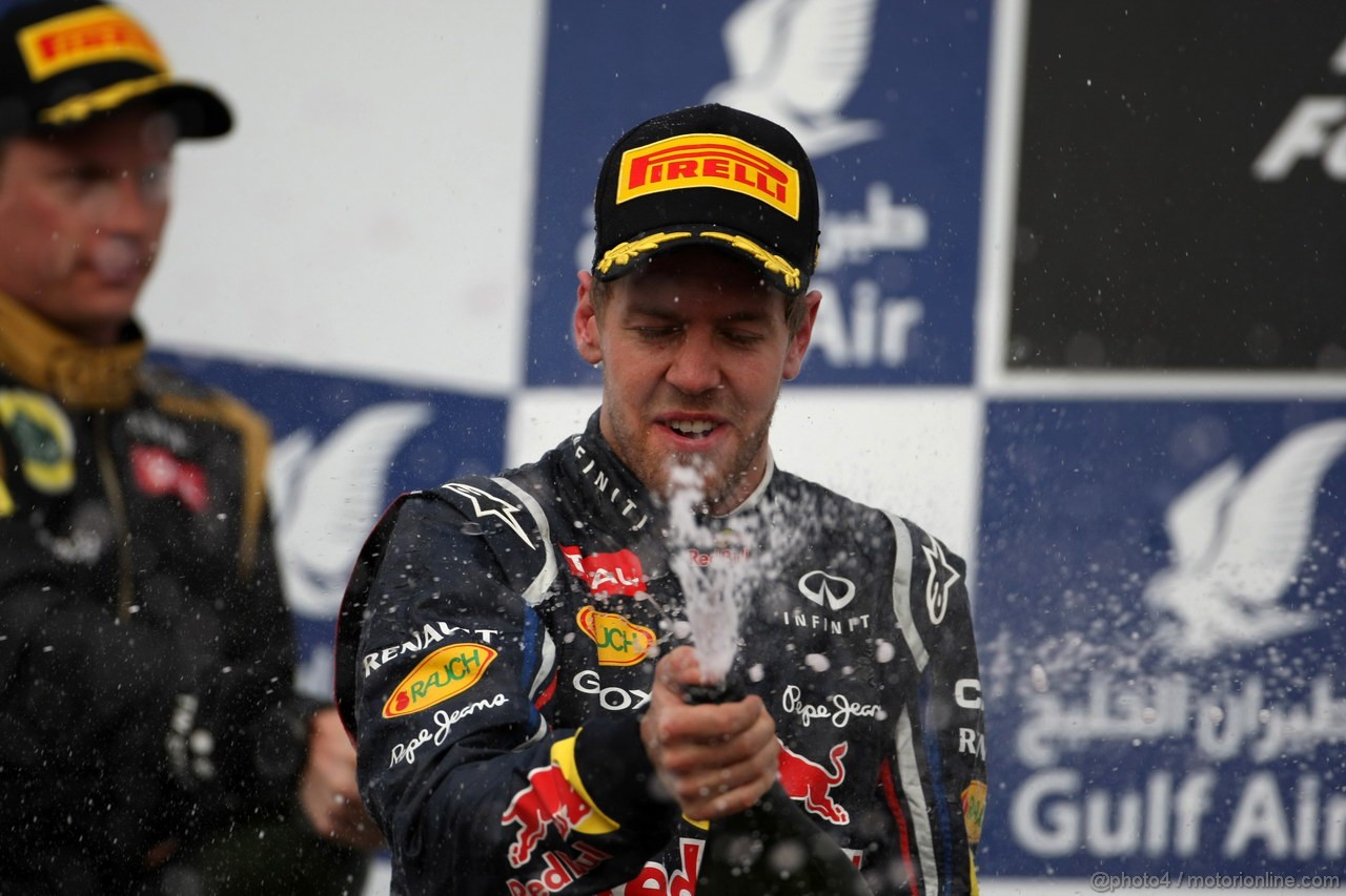 GP BAHRAIN, 22.04.2012- Gara, Sebastian Vettel (GER) Red Bull Racing RB8 vincitore 