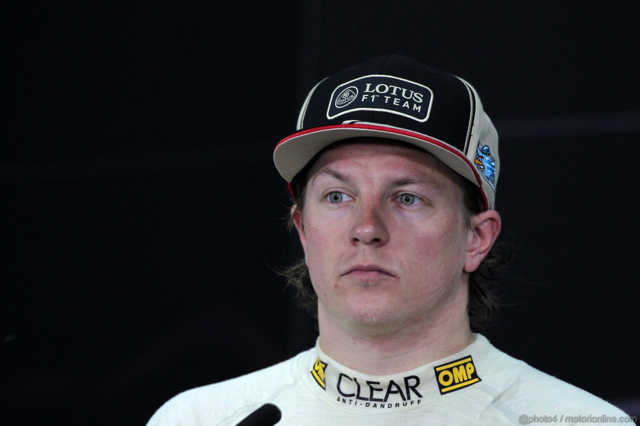 GP BAHRAIN, 22.04.2012- Gara, Conferenza Stampa, Kimi Raikkonen (FIN) Lotus F1 Team E20 secondo 