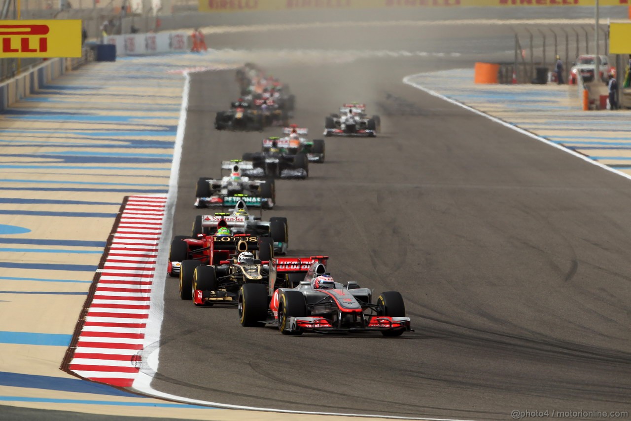 GP BAHRAIN, 22.04.2012- Gara, Jenson Button (GBR) McLaren Mercedes MP4-27 