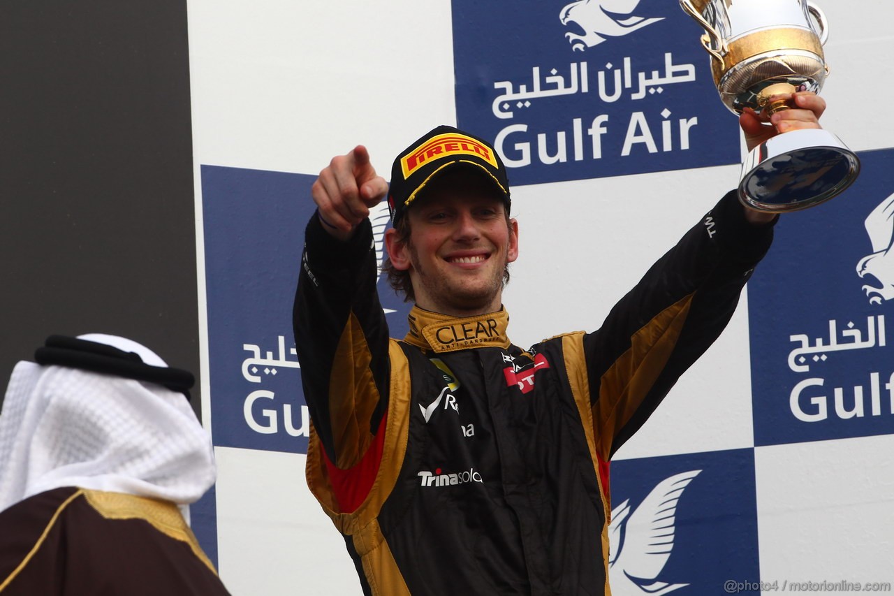 GP BAHRAIN, 22.04.2012- Gara, terzo Romain Grosjean (FRA) Lotus F1 Team E20