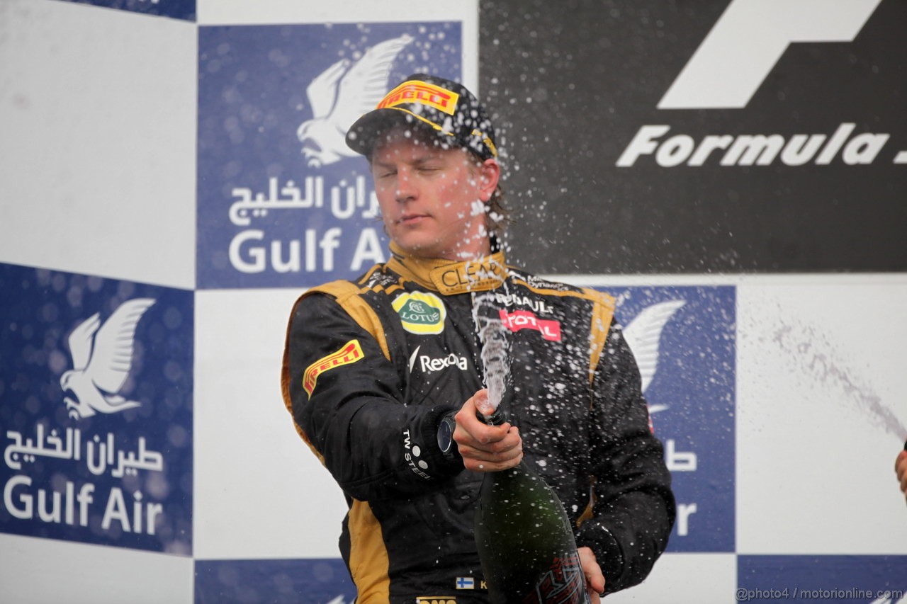 GP BAHRAIN, 22.04.2012- Gara, secondo Kimi Raikkonen (FIN) Lotus F1 Team E20 