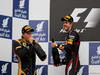 GP BAHRAIN, 22.04.2012- Gara, Kimi Raikkonen (FIN) Lotus F1 Team E20 secondo e Sebastian Vettel (GER) Red Bull Racing RB8 vincitore 