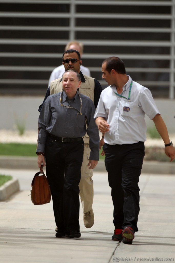 GP BAHRAIN, 21.04.2012- Jean Todt (FRA), President FIA 