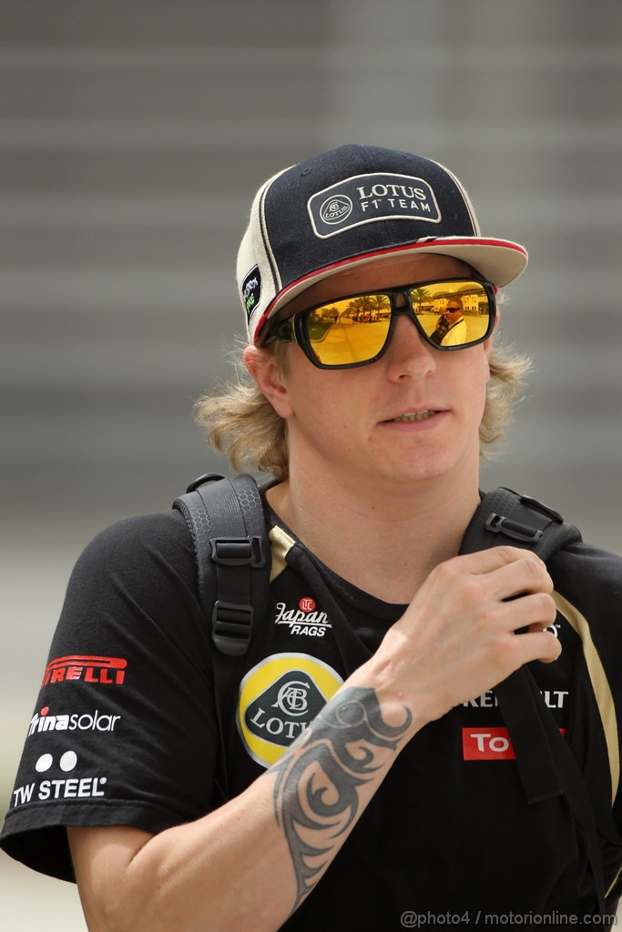 GP BAHRAIN, 21.04.2012- Kimi Raikkonen (FIN) Lotus F1 Team E20 