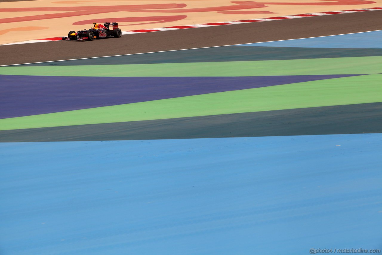 GP BAHRAIN, 21.04.2012- Prove Libere 3, Mark Webber (AUS) Red Bull Racing RB8 