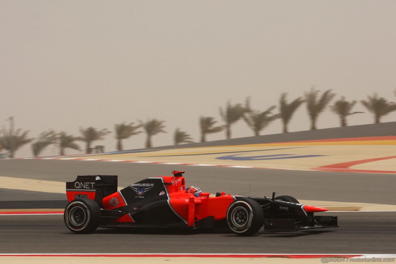 GP BAHRAIN, 20.04.2012- Prove Libere 3, Timo Glock (GER) Marussia F1 Team MR01 