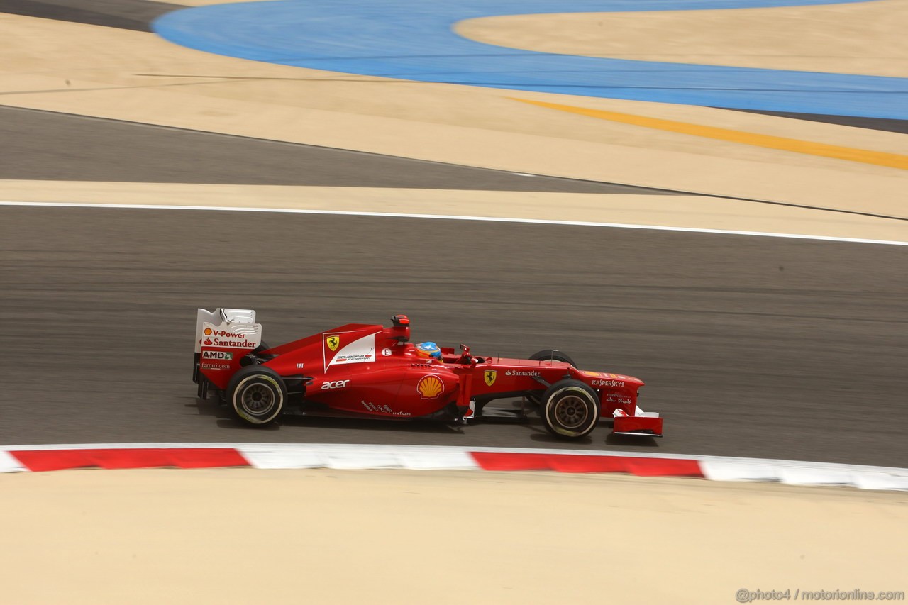 GP BAHRAIN, 20.04.2012- Prove Libere 3, Fernando Alonso (ESP) Ferrari F2012 