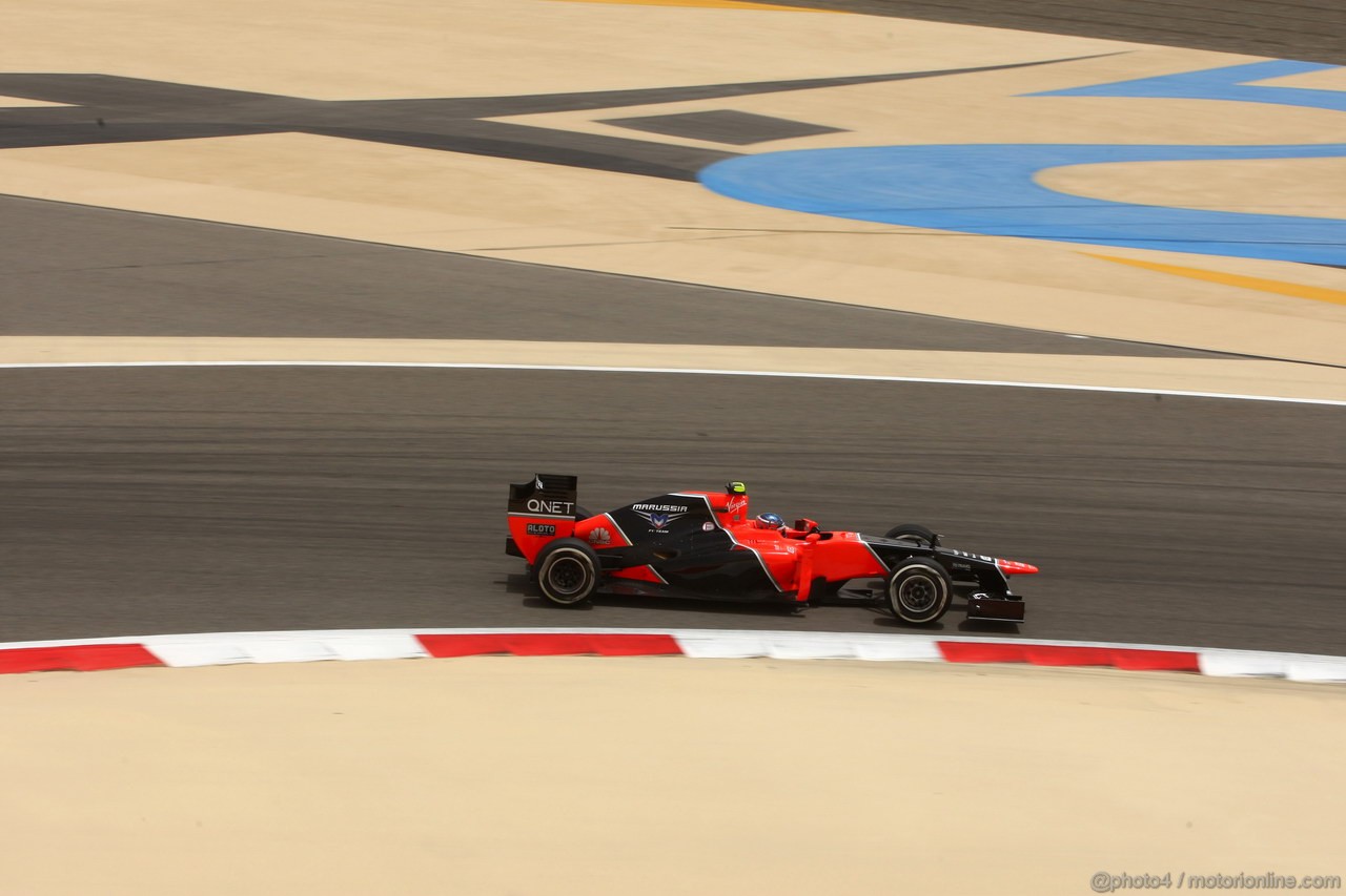 GP BAHRAIN, 20.04.2012- Prove Libere 3, Charles Pic (FRA) Marussia F1 Team MR01 
