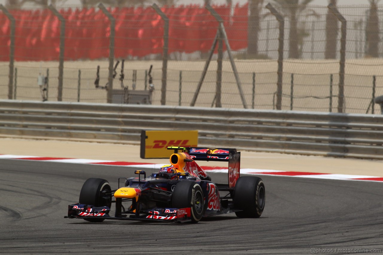 GP BAHRAIN, 20.04.2012- Prove Libere 3, Mark Webber (AUS) Red Bull Racing RB8 