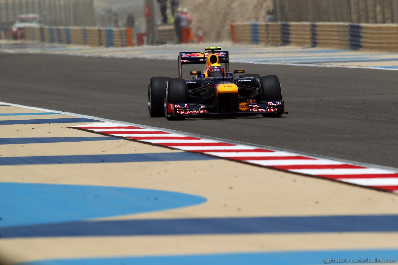 GP BAHRAIN, 20.04.2012- Prove Libere 3, Mark Webber (AUS) Red Bull Racing RB8 