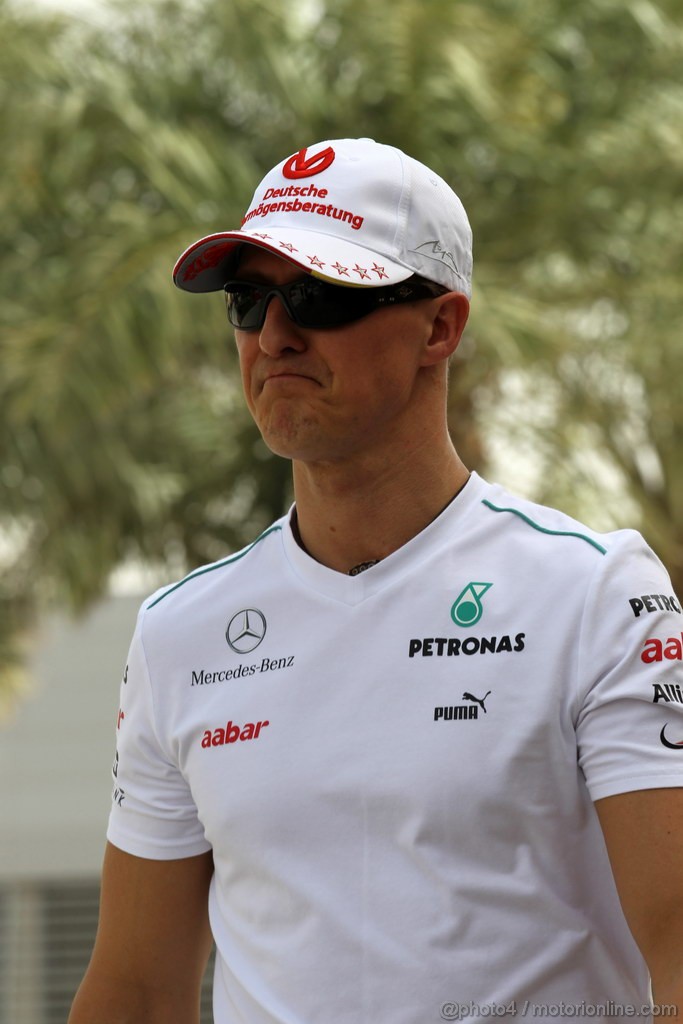 GP BAHRAIN, 21.04.2012.- Qualifiche, Michael Schumacher (GER) Mercedes AMG F1 W03 