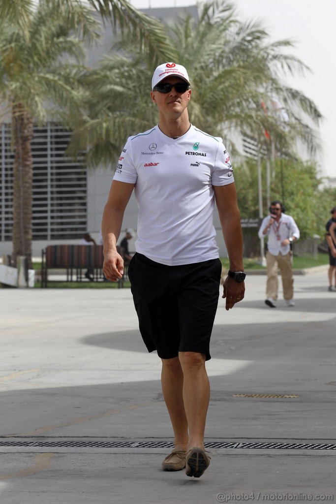 GP BAHRAIN, 21.04.2012.- Qualifiche, Michael Schumacher (GER) Mercedes AMG F1 W03