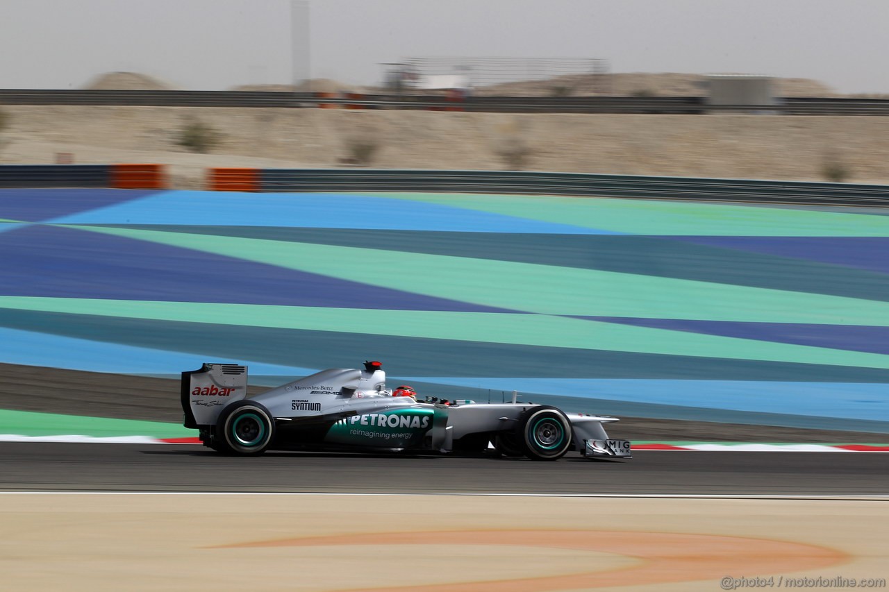 GP BAHRAIN, 21.04.2012.- Qualifiche, Michael Schumacher (GER) Mercedes AMG F1 W03 