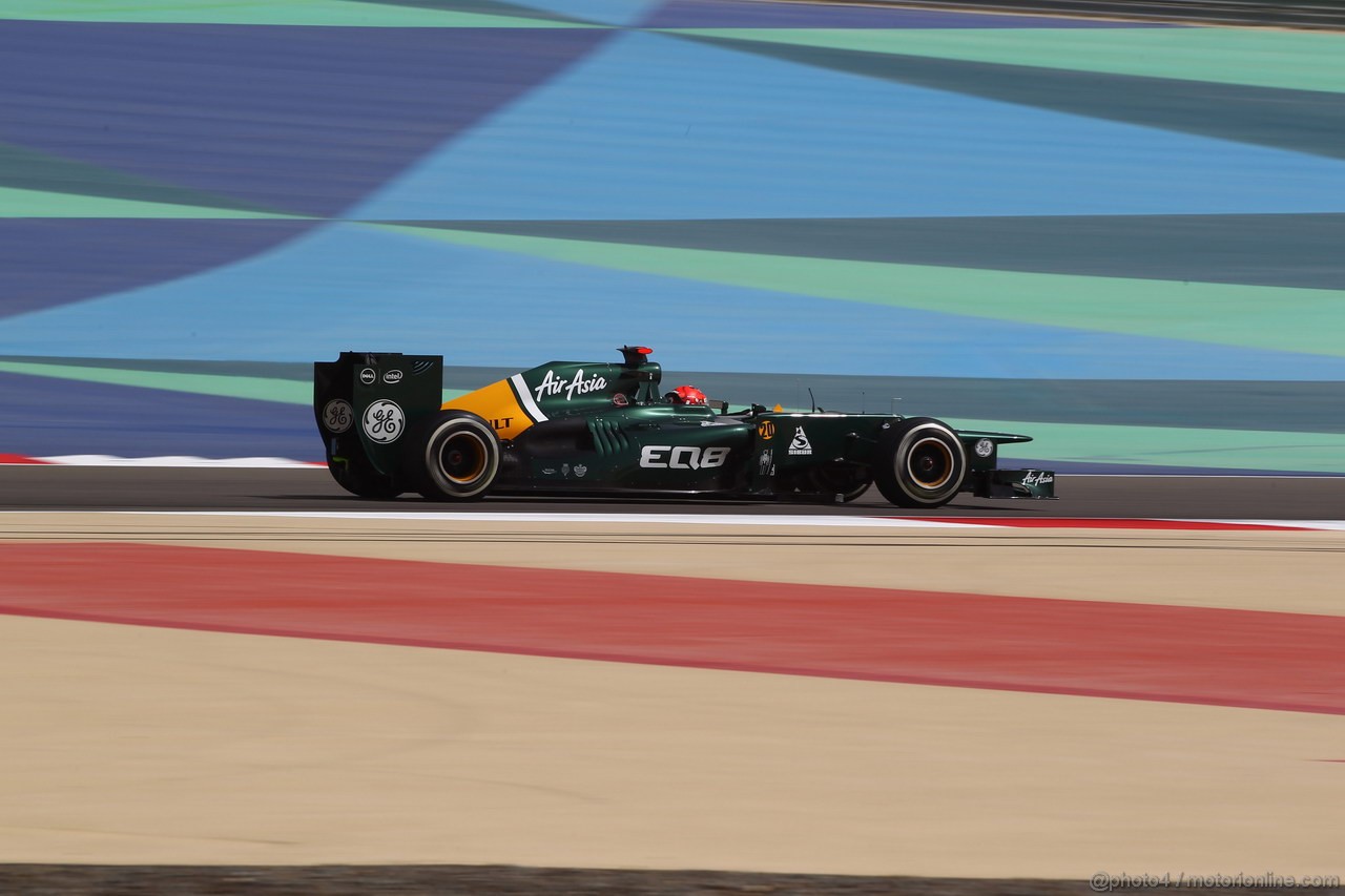 GP BAHRAIN, 21.04.2012.- Qualifiche, Heikki Kovalainen (FIN) Caterham F1 Team CT01 