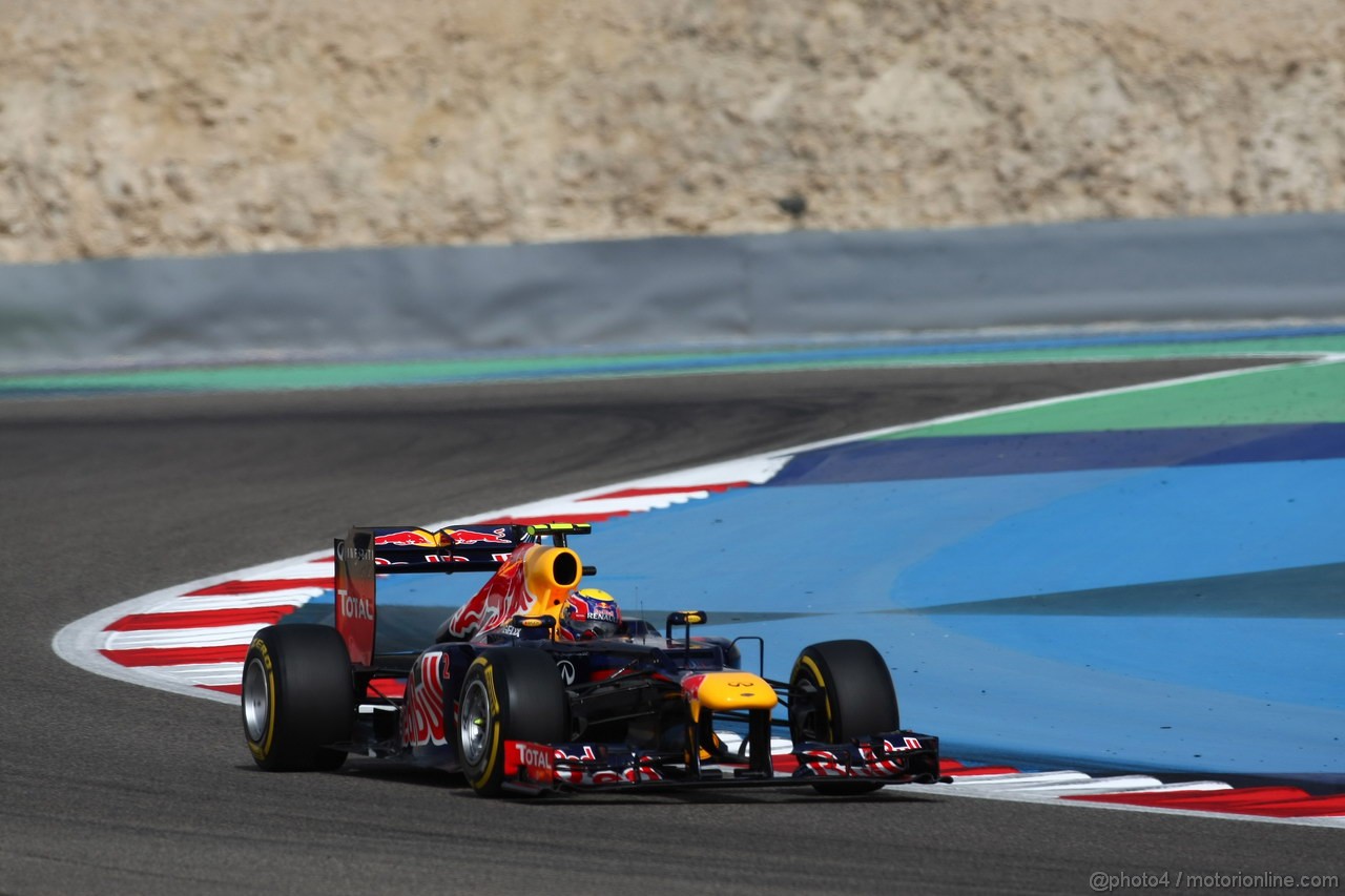 GP BAHRAIN, 21.04.2012.- Qualifiche, Mark Webber (AUS) Red Bull Racing RB8 