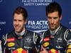 GP BAHRAIN, 21.04.2012.- Qualifiche, Sebastian Vettel (GER) Red Bull Racing RB8 pole position e Mark Webber (AUS) Red Bull Racing RB8 terzo 