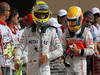 GP BAHRAIN, 21.04.2012.- Qualifiche, Nico Rosberg (GER) Mercedes AMG F1 W03 e Lewis Hamilton (GBR) McLaren Mercedes MP4-27