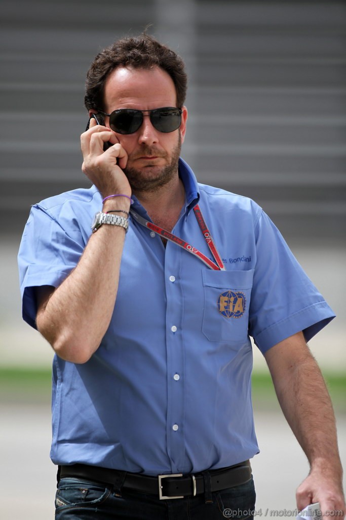 GP BAHRAIN, 20.04.2012- Prove Libere 1, Matteo Bonciani, FIA  Press Delegate