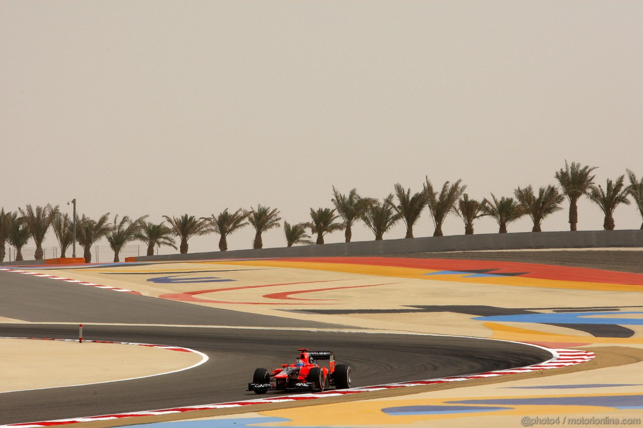 GP BAHRAIN, 20.04.2012- Prove Libere 1, Timo Glock (GER) Marussia F1 Team MR01 